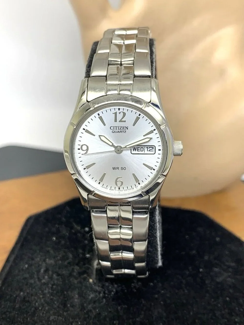 Citizen Women's Watch EQ0540-57A Quartz Silver Dial Day Date Petite 25mm Steel